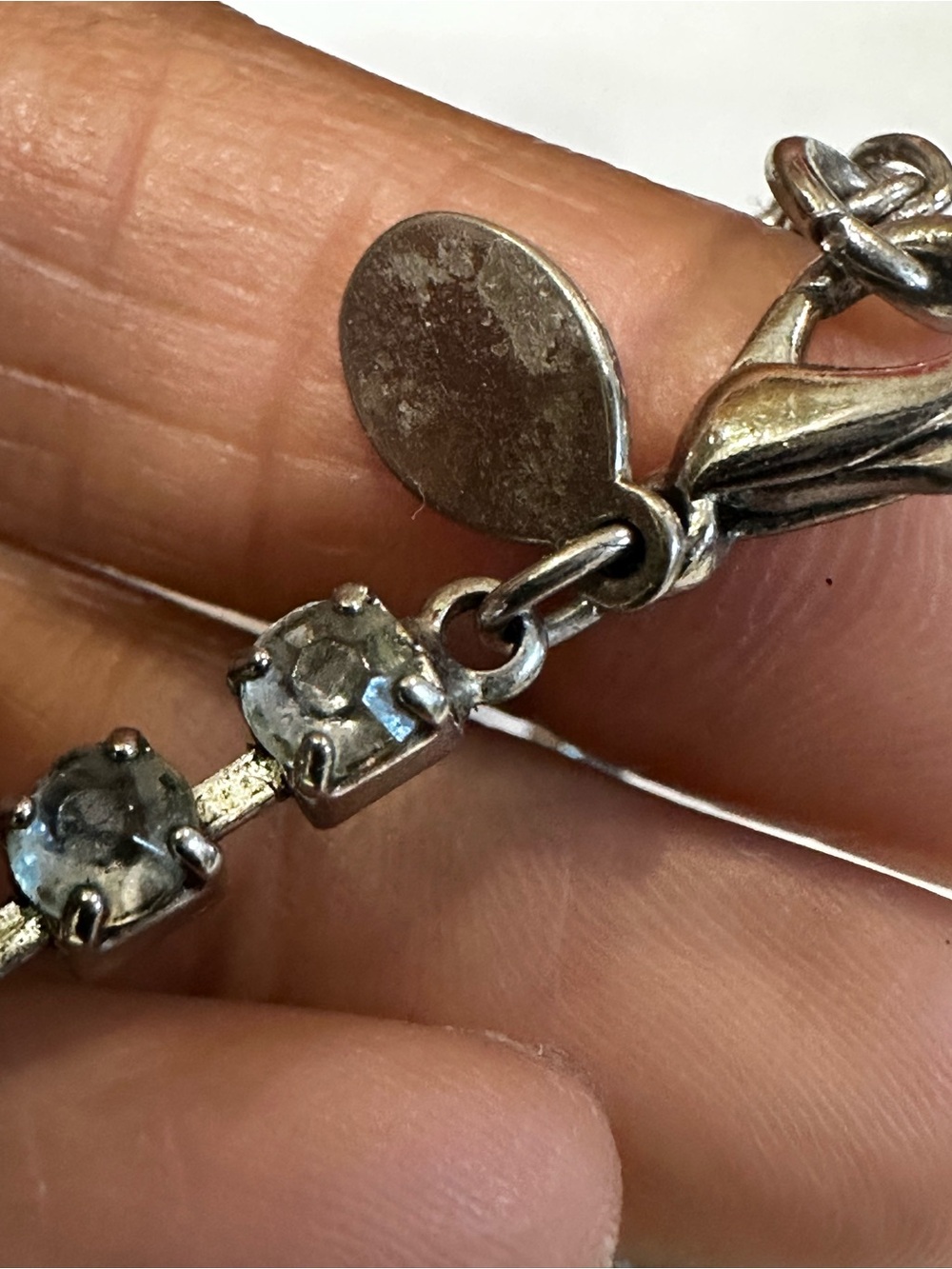 Vintage rhinestone waterfall fringe Pendant Necklace - Silver Sparkle - Picture 3 of 14